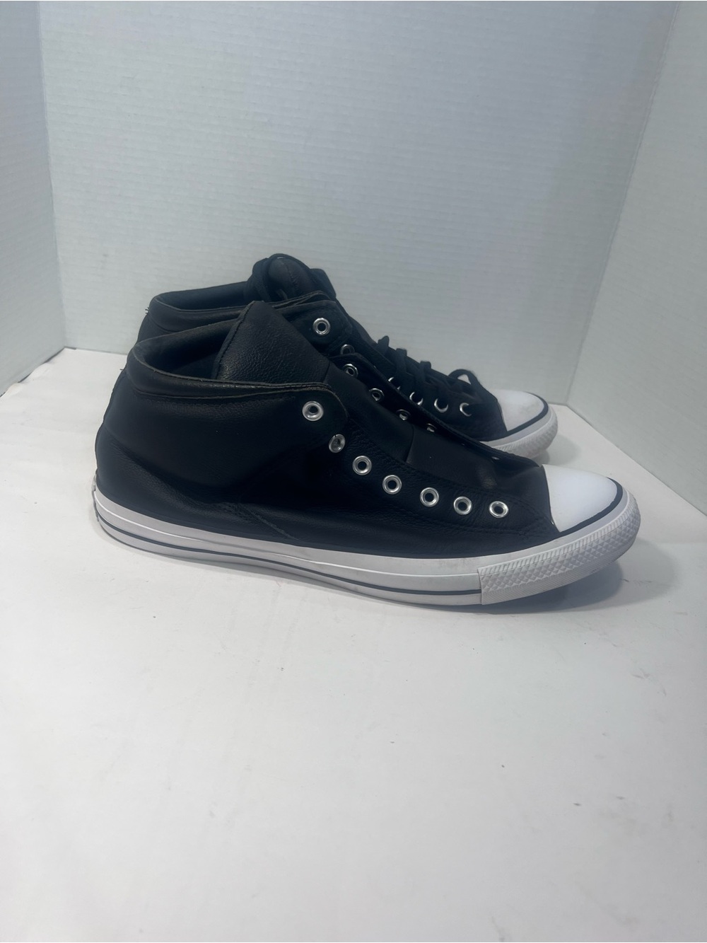 Converse Black High-Top Sneakers with White Toe Cap